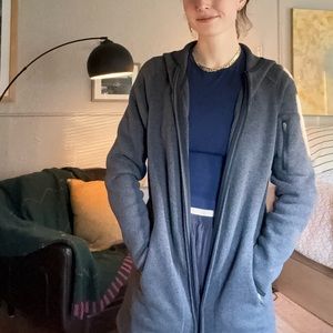 LL Bean Long Sweater Fleece Coat